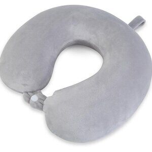 Grey travel pillow, comfortable luxury item for travelers and for airports, NWT